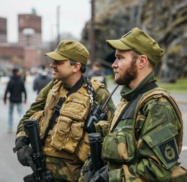 To HV-soldater i bybilde