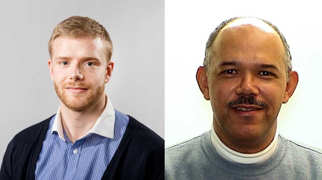 Seniorforsker Brynjar Arnfinnsson til venstre og forskningssjef i Sintef, Duncan Akporiaye til høyre.