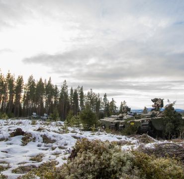 Tanks i senvinterlandskap