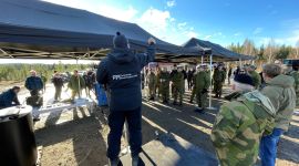 FFI-forsker Lorns Bakstad snakker under LandX-21 på Rena