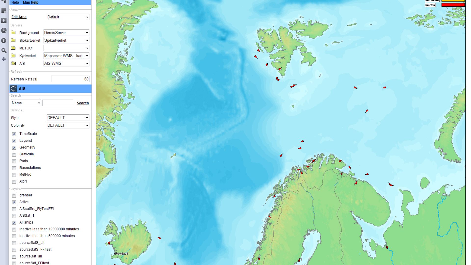Skjermbilde av de første skipsdataene som ble lastet ned fra AISSat-1.