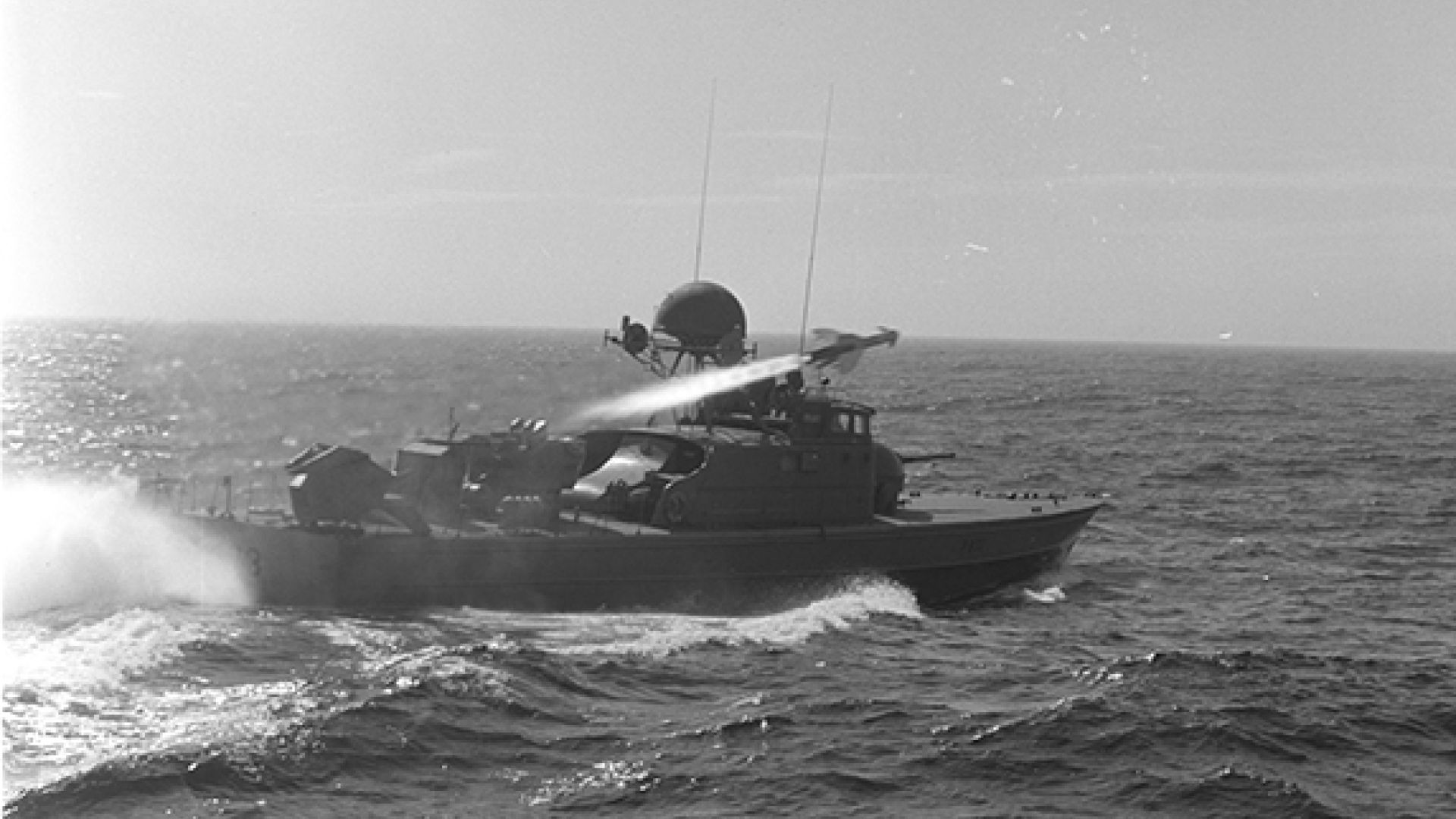 Penguin-missilet skytes ut fra fartøy 1970