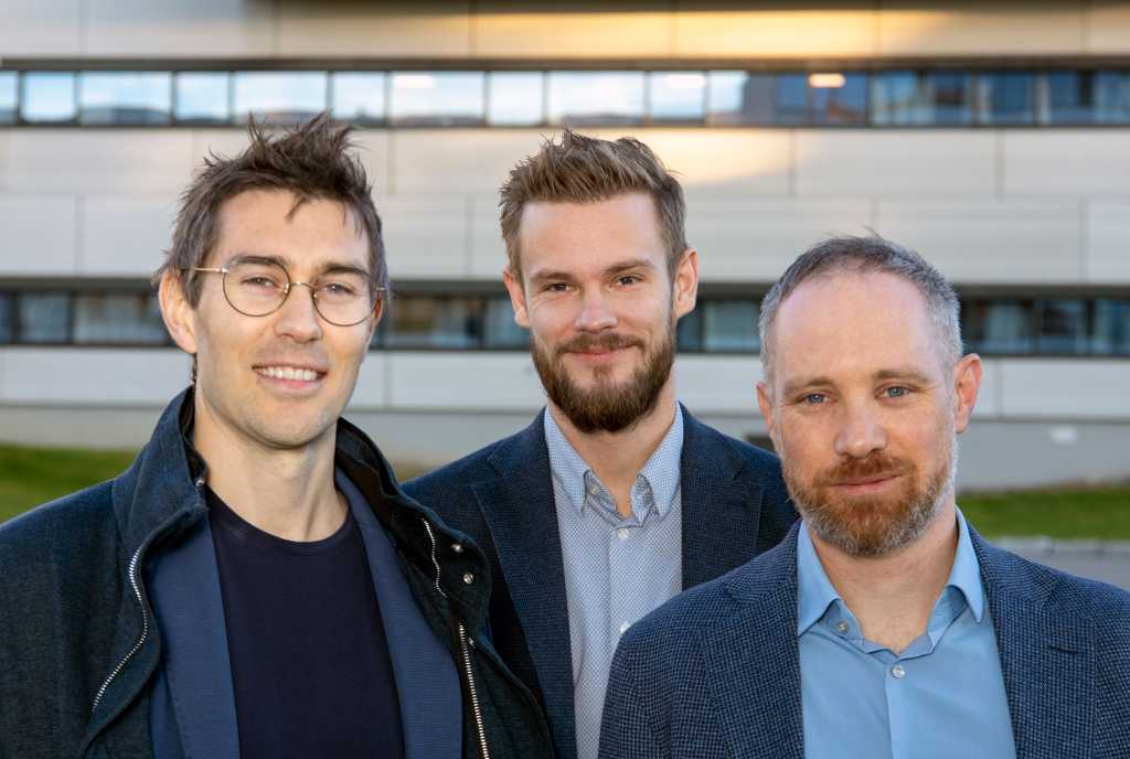 Portrett av forskarane. Frå venstre: seniorforskar Petter Y. Lindgren, forskar Erlend U. Nordvang og sjefsforskar Torbjørn Hanson.