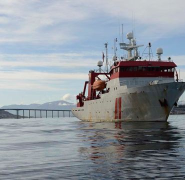 FFIs forskningsskip HU Sverdrup II i Tromsø. Foto