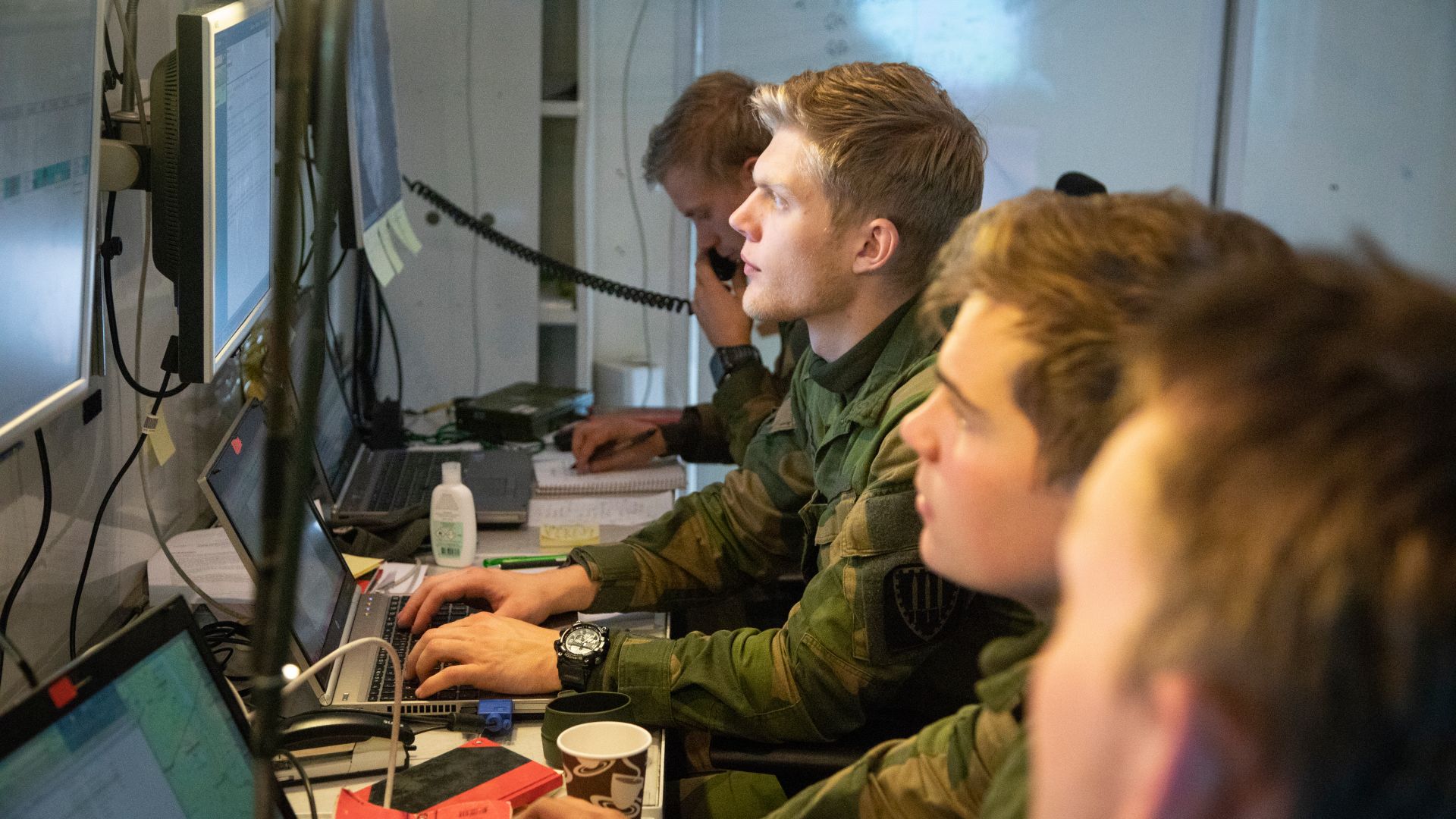 Cyberingeniørskolen (Forsvarets høgskole) under øvelse Initial Entry på Kittilbu, september 2018.