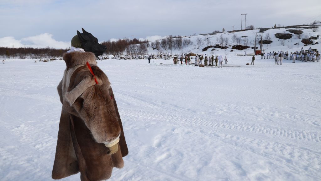 Bilde fra vinterøvelse under rekruttrening ved Garnisonen i Sør-Varanger.
