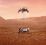Illustrasjon av Mars-kjøretøyet Perseverance som lander på Mars.