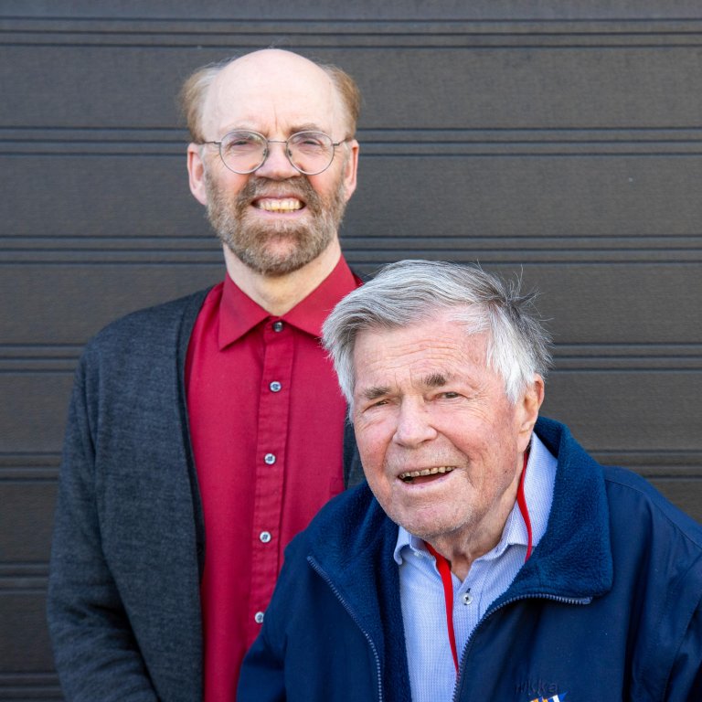 John Fredrik Moxnes og Hans Leif Tronstad (th).