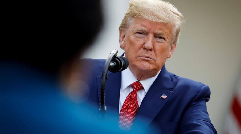 U.S. President Donald Trump speaks during a news conference in the Rose Garden of the White House in Washington, U.S., March 29, 2020. REUTERS/Al Drago
