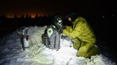 tests in the middle of the night in snow