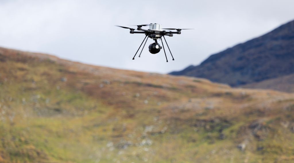 Drone with laser-guide for rockets.