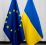 The European and Ukrainian flags
