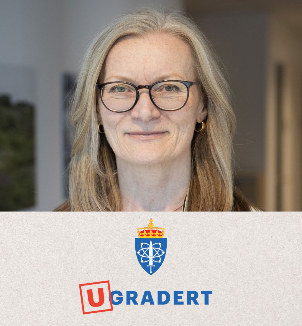Podkastlogo til Ugradert med bilde av forsker Anne Lise Bjørnstad.
