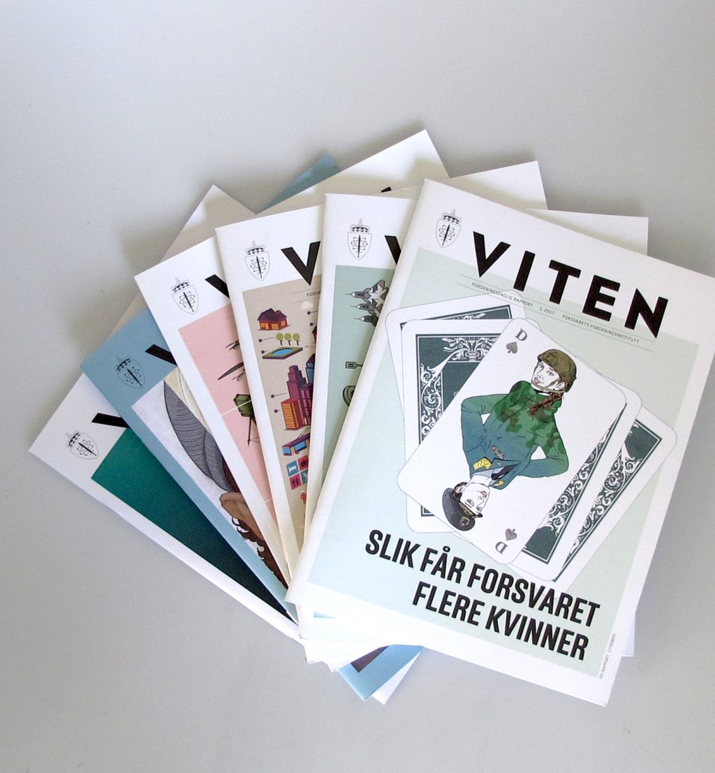 6 utgaver av magasinet Viten ligger i vifteform