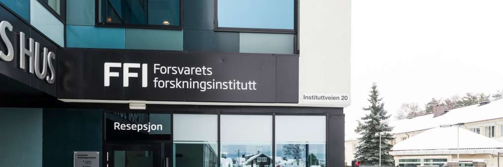 Bildet viser FFIs inngang/resepsjon på Kjeller