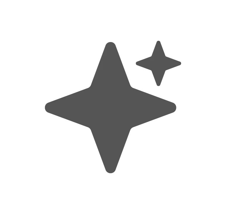 FFIs KI-symbol. En stor stjerne med en liten stjerne til høyre.