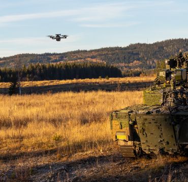 CV90 og avskjeringsdrone under LandX 22