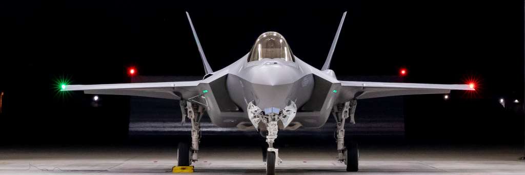 F-35 kampfly partert. Foto  